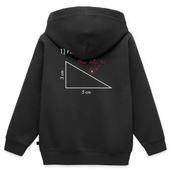 Finde X - Mathe Mathematik Lehrer Schule - Kids Premium Organic Zip-up Hoodie - black - Back - AI Model Kid Male (0cm)