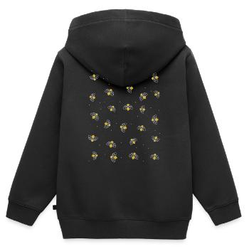 Lucioles volant autour - Sweat Premium à capuche zippé enfant bio - noir - Dos - AI Model Kid Male (0cm)