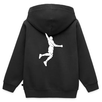 Basketball player Silhouette Basketball - Kids Premium Organic Zip-up Hoodie - black - Back - AI Model Kid Male (0cm)