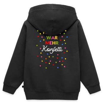 Konfetti Früher war mehr Konfetti alles besser - Kinder Premium Organic Zip Hoodie - Schwarz - Hinten - AI Model Kid Male (0cm)