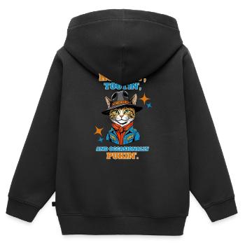 S’enraciner et vomir de temps en temps - Sweat Premium à capuche zippé enfant bio - noir - Dos - AI Model Kid Male (0cm)