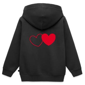 rotes Herz rot Herzen rot Herz Geschenk Muttertag - Kinder Premium Organic Zip Hoodie - Schwarz - Hinten - AI Model Kid Male (0cm)