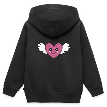 Kawaii Chibi Kawaii Herz Kawaii Manga - Kinder Premium Organic Zip Hoodie - Schwarz - Hinten - AI Model Kid Male (0cm)