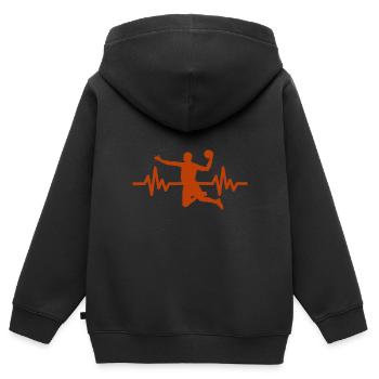 Haertbeat Basketball - USA - Team Sport - Hoops - Kinder Premium Organic Zip Hoodie - Schwarz - Hinten - AI Model Kid Male (0cm)