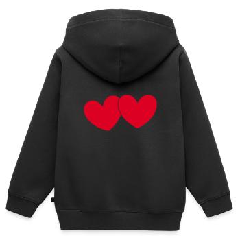 rotes Herz rot Herzen rot Herz Geschenk - Kinder Premium Organic Zip Hoodie - Schwarz - Hinten - AI Model Kid Male (0cm)