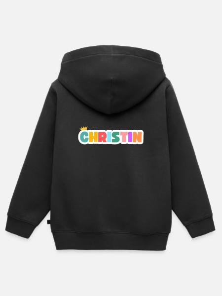 Christin! Personalisierbar - Kinder Premium Organic Zip Hoodie - Schwarz