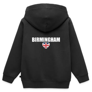 Birmingham Great Britain British Flag British - Kids Premium Organic Zip-up Hoodie - black - Back - AI Model Kid Male (0cm)