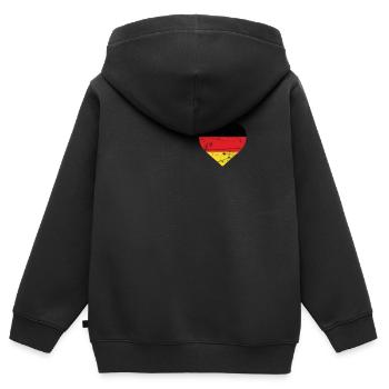 Deutsches Herz Flagge Deutschland Patriot Fan - Kinder Premium Organic Zip Hoodie - Schwarz - Hinten - AI Model Kid Male (0cm)