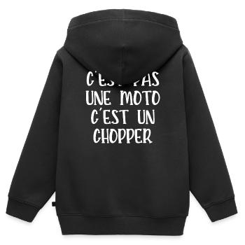 c'est pas une moto c'est un chopper - Sweat Premium à capuche zippé enfant bio - noir - Dos - AI Model Kid Male (0cm)