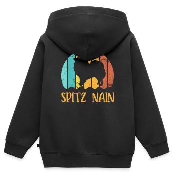 SPITZ NAIN - Sweat Premium à capuche zippé enfant bio - noir - Dos - AI Model Kid Male (0cm)