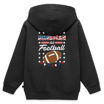 As American As Football 4th of July USA - Kinder Premium Organic Zip Hoodie - Schwarz - Hinten - AI Model Kid Male (0cm)