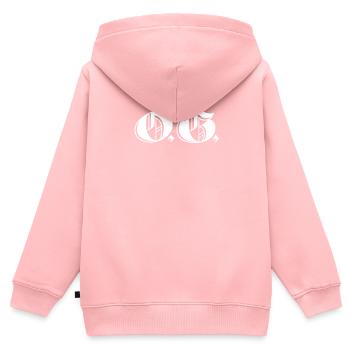 OG Original Gangster Gangsta O.G. Calligraphy - Kinder Premium Organic Zip Hoodie - Rosa - Hinten - AI Model Kid Female (0cm)