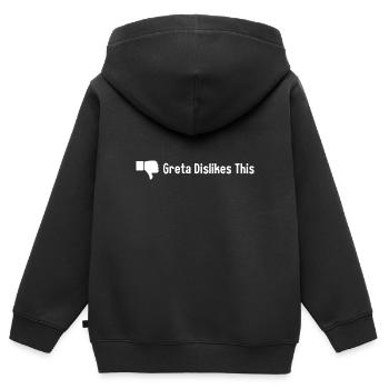 Greta mag das nicht - Kinder Premium Organic Zip Hoodie - Schwarz - Hinten - AI Model Kid Male (0cm)