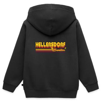 cooles Hellersdorf Berliner Stadtteil Design - Kinder Premium Organic Zip Hoodie - Schwarz - Hinten - AI Model Kid Male (0cm)