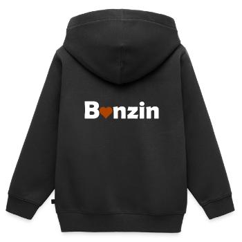 Essence et voitures - Sweat Premium à capuche zippé enfant bio - noir - Dos - AI Model Kid Male (0cm)