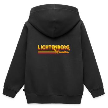 cooles Lichtenberg Berliner Stadtteil Design - Kinder Premium Organic Zip Hoodie - Schwarz - Hinten - AI Model Kid Male (0cm)