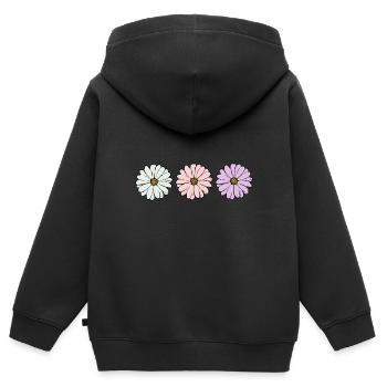 Blume pastell Blume Blumen pastell Blumen flieder - Kinder Premium Organic Zip Hoodie - Schwarz - Hinten - AI Model Kid Male (0cm)