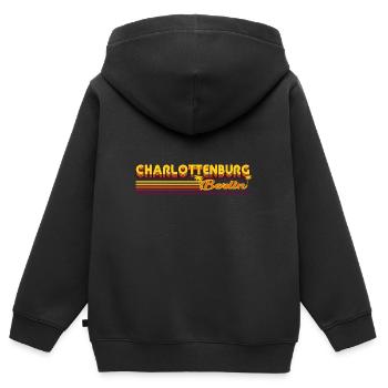 cooles Charlottenburg Berliner Stadtteil Design - Kinder Premium Organic Zip Hoodie - Schwarz - Hinten - AI Model Kid Male (0cm)