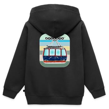 Seilbahn gondel bergbahn seilbahntechnik - Kinder Premium Organic Zip Hoodie - Schwarz - Hinten - AI Model Kid Male (0cm)