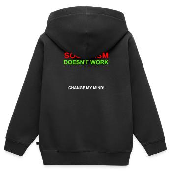Anti Sozialismus Kapitalismus funktioniert nicht - Kinder Premium Organic Zip Hoodie - Schwarz - Hinten - AI Model Kid Male (0cm)