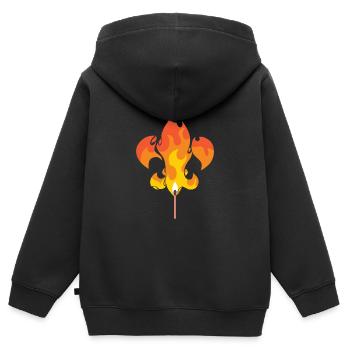 Boy Scout Lily Fleur De Lis Campfire Gift - Kids Premium Organic Zip-up Hoodie - black - Back - AI Model Kid Male (0cm)