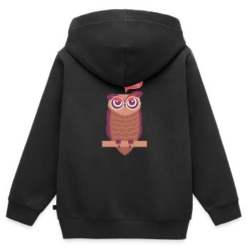 Englischlehrer Englischlehrerin Grammatik Eule - Kinder Premium Organic Zip Hoodie - Schwarz - Hinten - AI Model Kid Male (0cm)