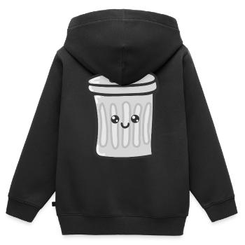 Mülleimer Lustig Geschenk - Kinder Premium Organic Zip Hoodie - Schwarz - Hinten - AI Model Kid Male (0cm)