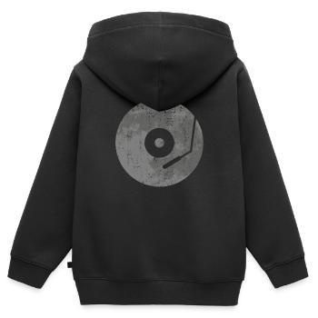 Disques de disques cadeau - Sweat Premium à capuche zippé enfant bio - noir - Dos - AI Model Kid Male (0cm)