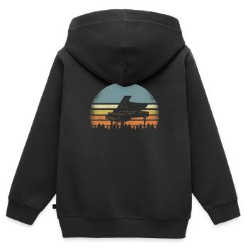 Klavier Keyboard Pianisten Klavierflügel Pianist - Kinder Premium Organic Zip Hoodie - Schwarz - Hinten - AI Model Kid Male (0cm)