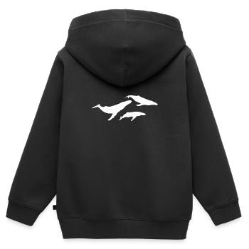 Wal Meeresleben Meerestiere Walfisch Wale - Kinder Premium Organic Zip Hoodie - Schwarz - Hinten - AI Model Kid Male (0cm)