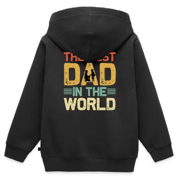Bester Vater der Welt - Kinder Premium Organic Zip Hoodie - Schwarz - Hinten - AI Model Kid Male (0cm)