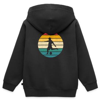 Football footballeur footballeur stade de football - Sweat Premium à capuche zippé enfant bio - noir - Dos - AI Model Kid Male (0cm)