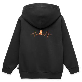 Fuchs Waldtiere - Kinder Premium Organic Zip Hoodie - Schwarz - Hinten - AI Model Kid Male (0cm)