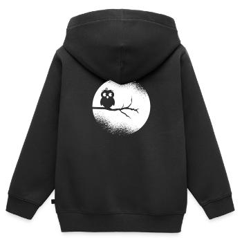 Eule Waldbewohner Eulen Vollmond - Kinder Premium Organic Zip Hoodie - Schwarz - Hinten - AI Model Kid Male (0cm)