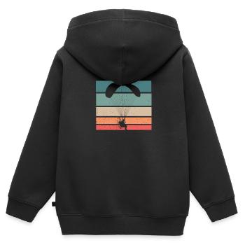 Parapente Parapente - Sweat Premium à capuche zippé enfant bio - noir - Dos - AI Model Kid Male (0cm)