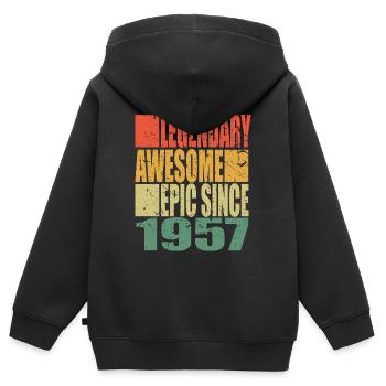 Legendär seit 1957 Spruch Geburtstag - Kinder Premium Organic Zip Hoodie - Schwarz - Hinten - AI Model Kid Male (0cm)