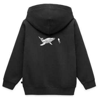 Wal Meeresleben Meerestiere Walfisch Wale - Kinder Premium Organic Zip Hoodie - Schwarz - Hinten - AI Model Kid Male (0cm)