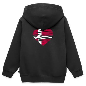 Denmark Danish flag Danish Copenhagen - Kids Premium Organic Zip-up Hoodie - black - Back - AI Model Kid Male (0cm)