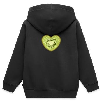 Kiwi - Sweat Premium à capuche zippé enfant bio - noir - Dos - AI Model Kid Male (0cm)