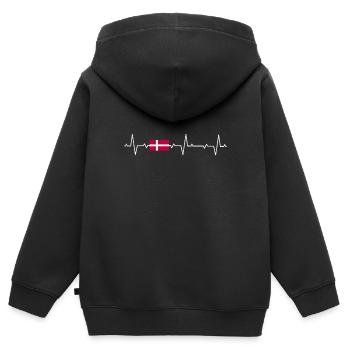 Denmark Danish flag Danish Copenhagen - Kids Premium Organic Zip-up Hoodie - black - Back - AI Model Kid Male (0cm)