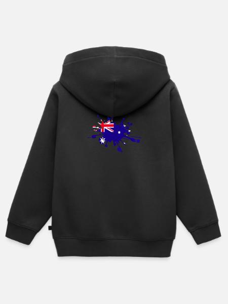 Australie Australien Australien australienne - Sweat Premium à capuche zippé enfant bio - noir