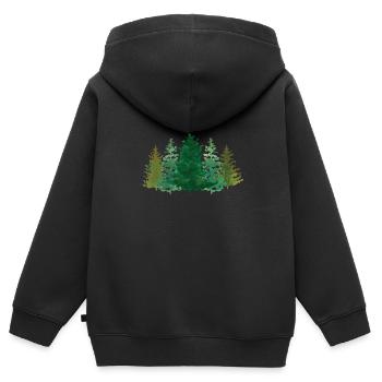 Forêt Bois Environnement Forestier Arbres Arbres Forestier Forestier - Sweat Premium à capuche zippé enfant bio - noir - Dos - AI Model Kid Male (0cm)