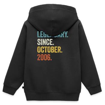 Legendary Since October 2006 16. Geburtstag - Kinder Premium Organic Zip Hoodie - Schwarz - Hinten - AI Model Kid Male (0cm)