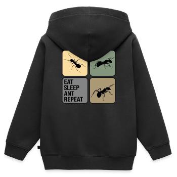 Ant ant State Fire ant ant-life - Kids Premium Organic Zip-up Hoodie - black - Back - AI Model Kid Male (0cm)
