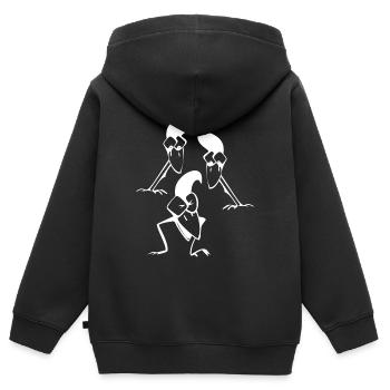 3 corbeaux - Sweat Premium à capuche zippé enfant bio - noir - Dos - AI Model Kid Male (0cm)