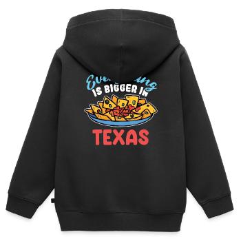 Nachos in Texas Design für stolze Texaner - Kinder Premium Organic Zip Hoodie - Schwarz - Hinten - AI Model Kid Male (0cm)