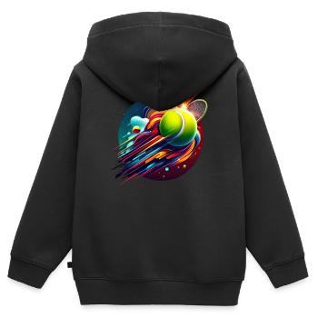 Tennis ist der Sport für Männer und Frauen - Kinder Premium Organic Zip Hoodie - Schwarz - Hinten - AI Model Kid Male (0cm)