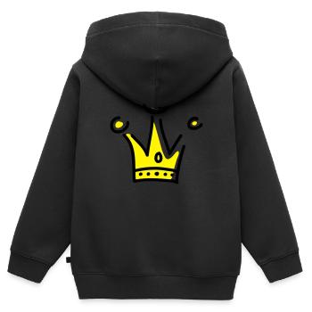 Couronne - Sweat Premium à capuche zippé enfant bio - noir - Dos - AI Model Kid Male (0cm)