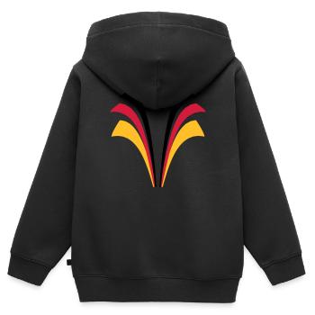 Strip lines flag of Germany - Kids Premium Organic Zip-up Hoodie - black - Back - AI Model Kid Male (0cm)