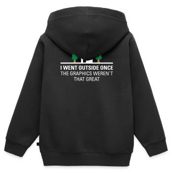 Gamer Gaming -I Went Outside Once... - Kids Premium Organic Zip-up Hoodie - black - Back - AI Model Kid Male (0cm)